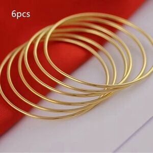 Round 6 pcs Bracelets - Stainless Steel Gold Color Bracelet Womens Jewelry
